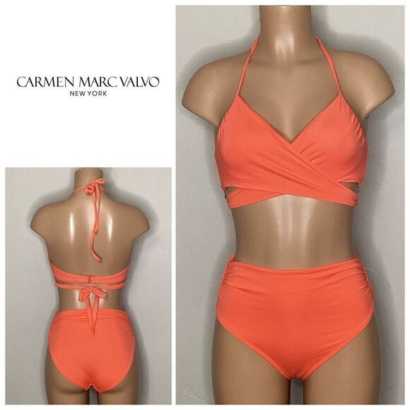 New. Carmen Marc Volvo orange bikini. XS-top/S-bottom Retails $168 - Picture 1 of 12